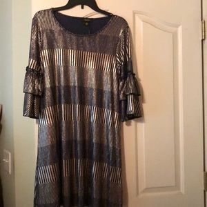 Slinky blue and solver dress